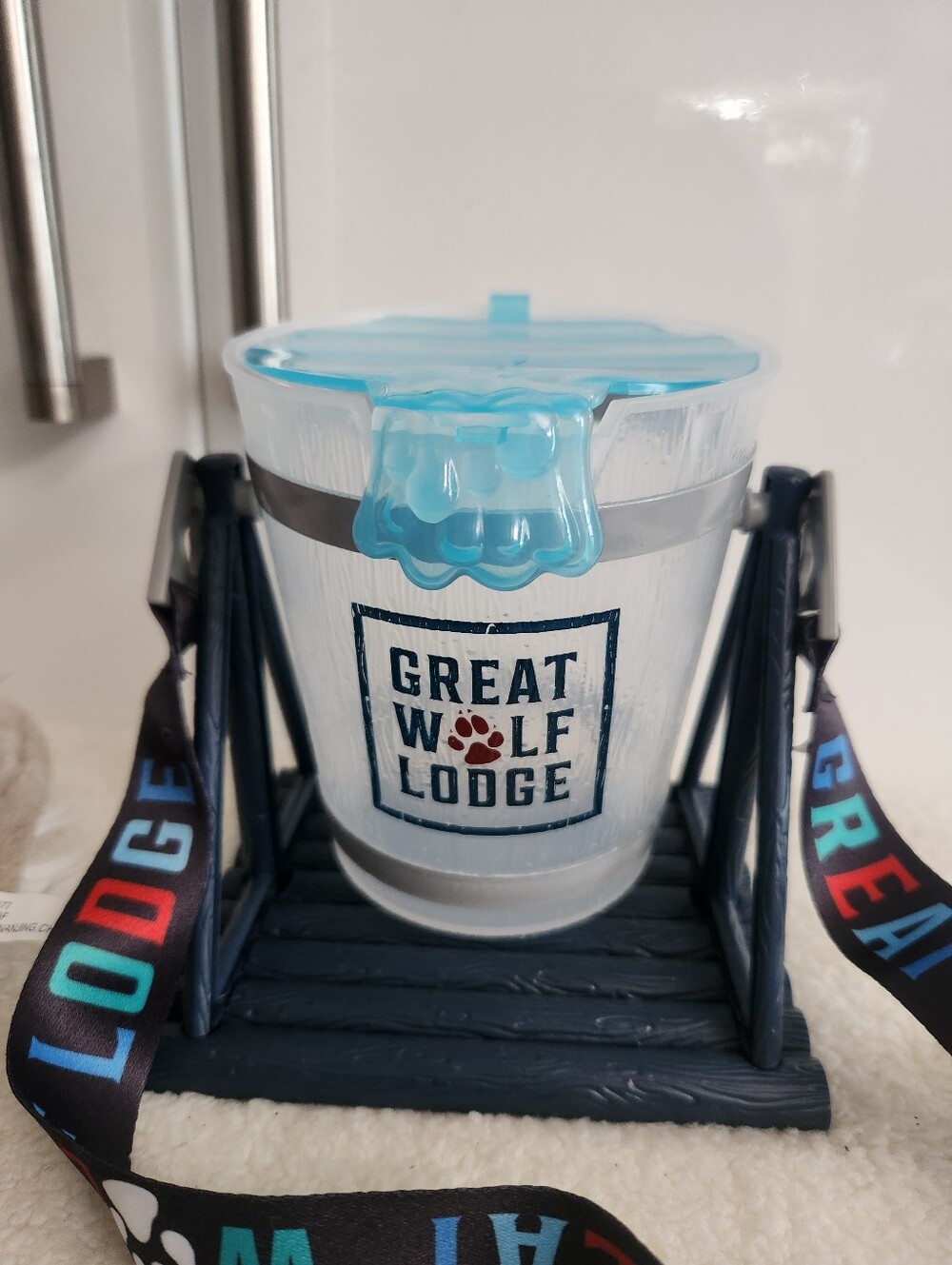 Great Wolf Lodge Blue Snack Bucket with Lid